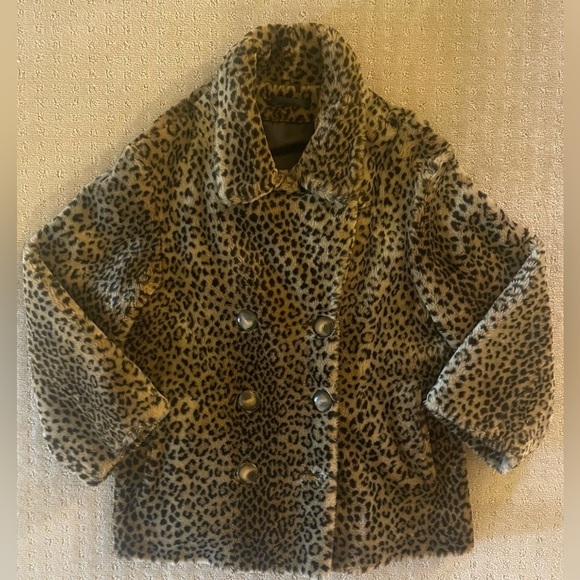 **Sold**Leopard Print, Faux Fur Coat, Pea Coat Sz M/L Utex Classics Vintage - Picture 7 of 15